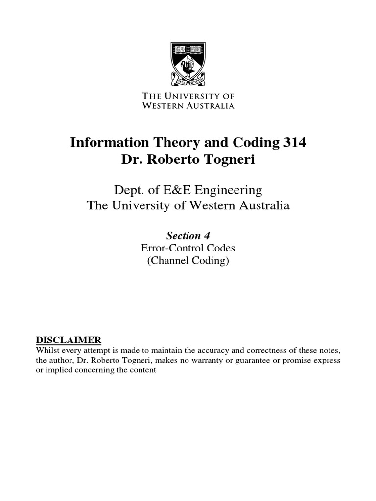 Chapter4 PDF | PDF | Error Detection And Correction | Code