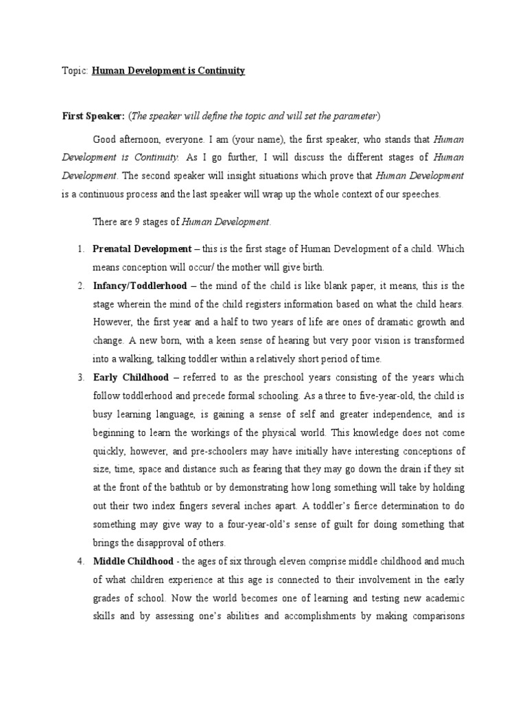 Human Development: A Continuous Journey | PDF | Developmental ...