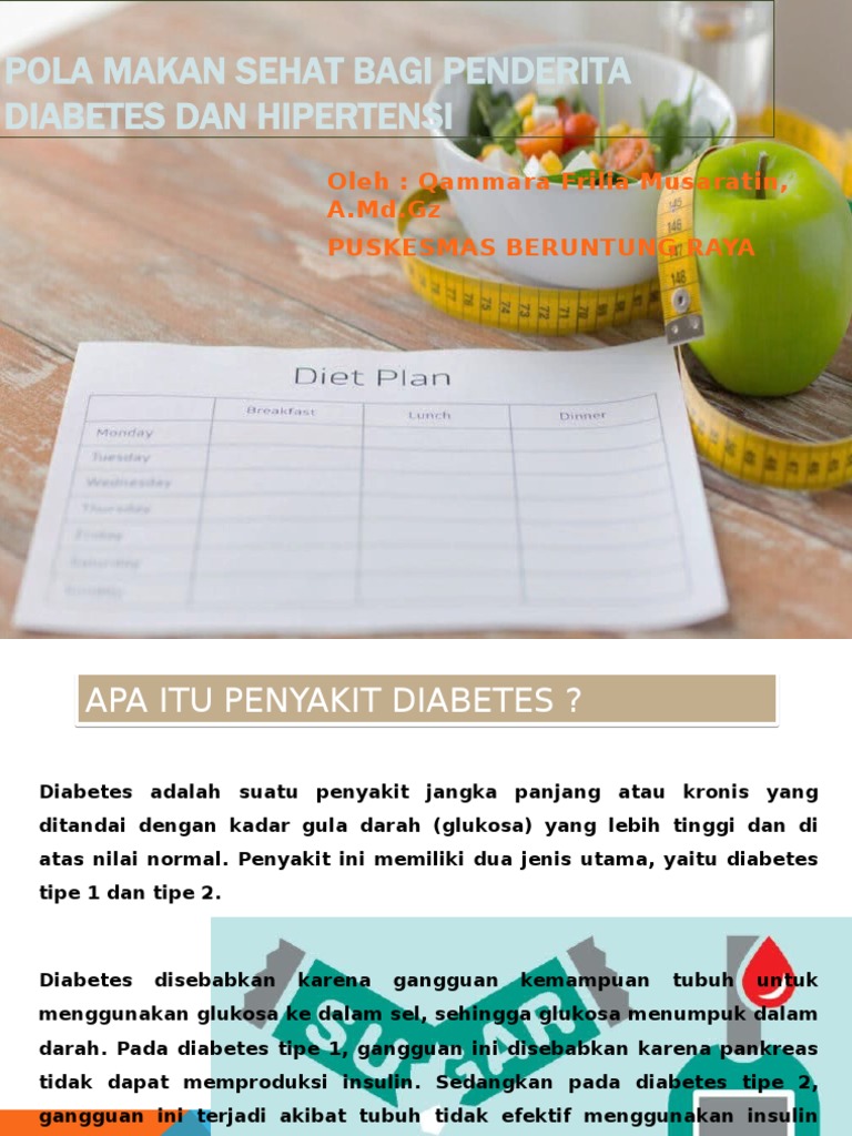 Pola Makan Sehat Bagi Penderita Diabetes Dan Hipertensi PDF