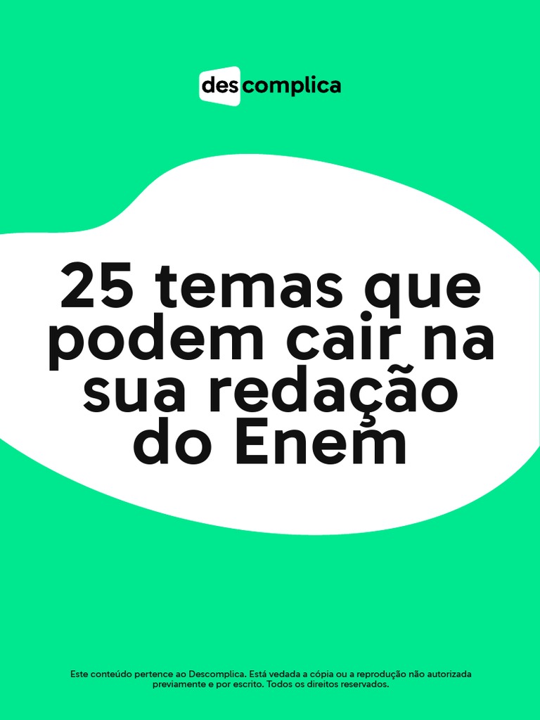 25 Temas Que Podem Cair Na Sua Redação Do Enem-1 PDF | PDF