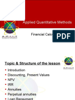 Applied Quantitative Methods: Financial Calculations