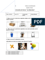 Evaluacion de Ciencias 1°A y B Materiales