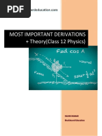 MOST IMPORTANT DERIVATIONS + Theory-1