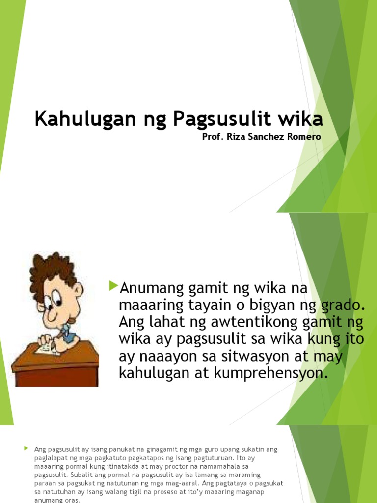 Kahulugan NG Pagsusulit Wika | PDF