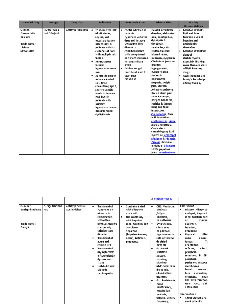 Drug Study( Aspirin, in Enalapril Maleate) Aspirin Nonsteroidal
