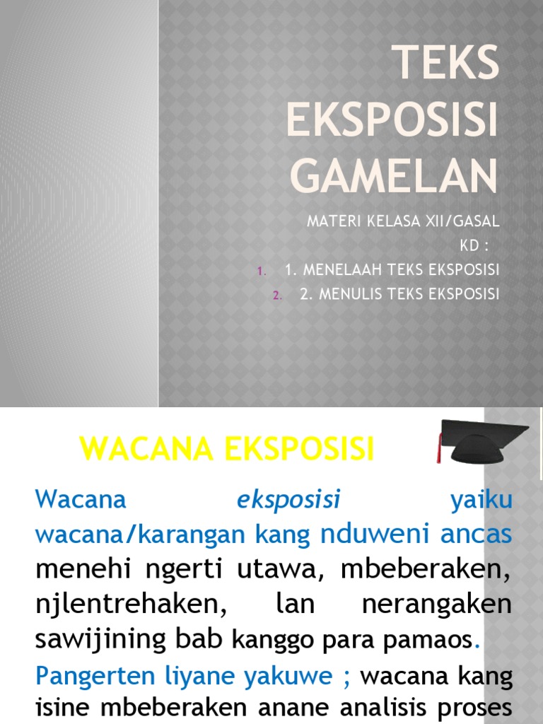 Materi teks eksposisi GAMELAN