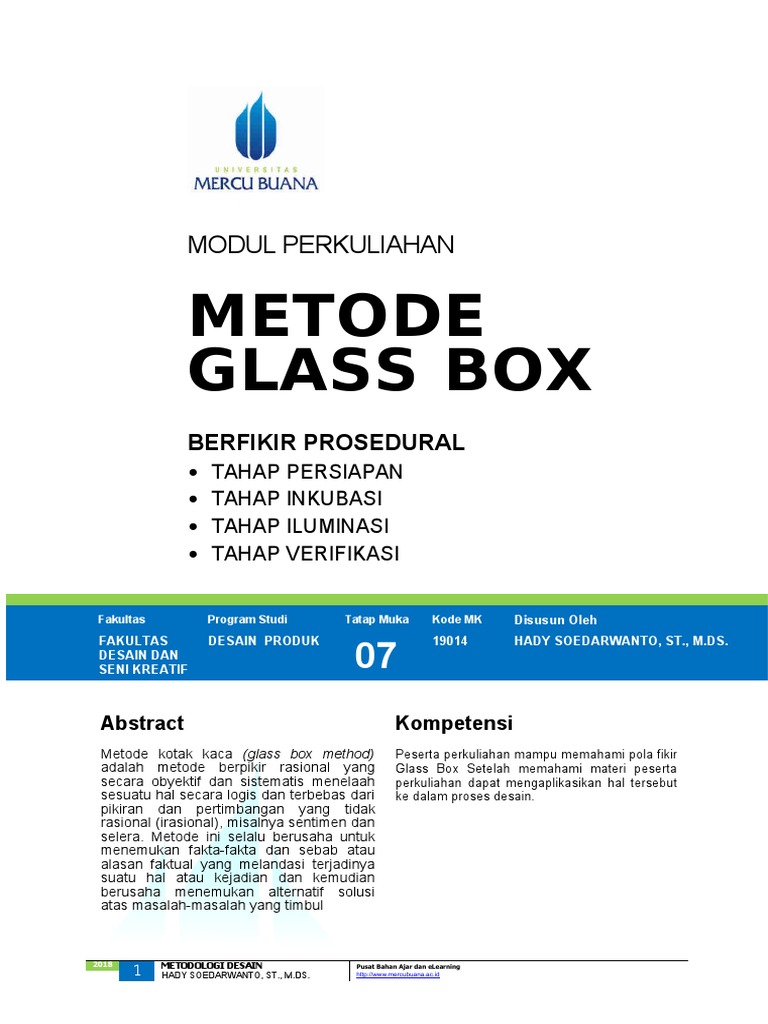 Metode Glass Box dalam Desain Produk | PDF | Seni