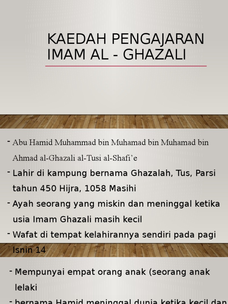 Kaedah Pengajaran Imam Al Ghazali Pdf