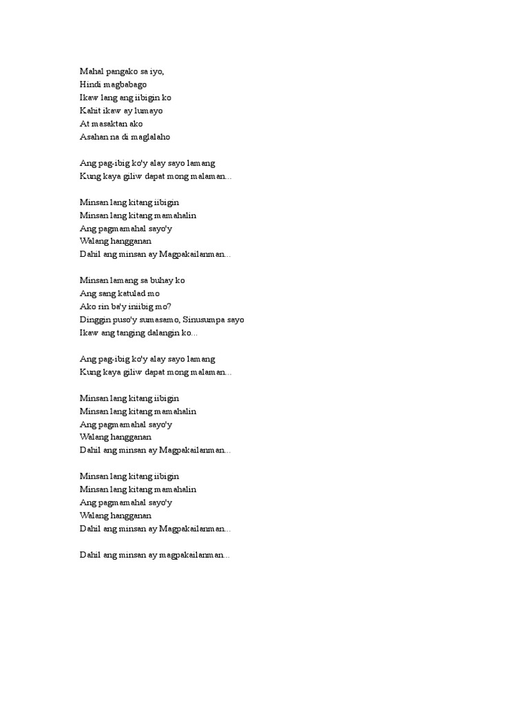 Minsan Lang Kita Iibigin | PDF