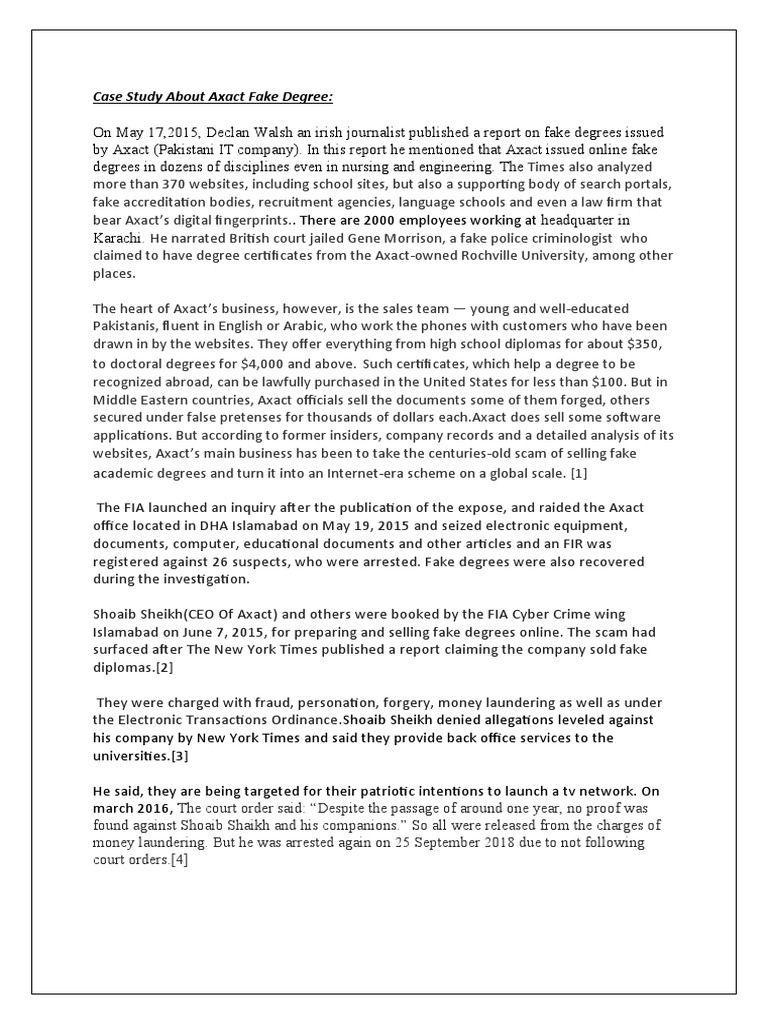 Axact Case Study Misconduct Fraud