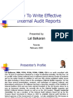 The Art in Writing Effective Internal Audit Reports