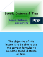 Calculating Speed Time and Distance