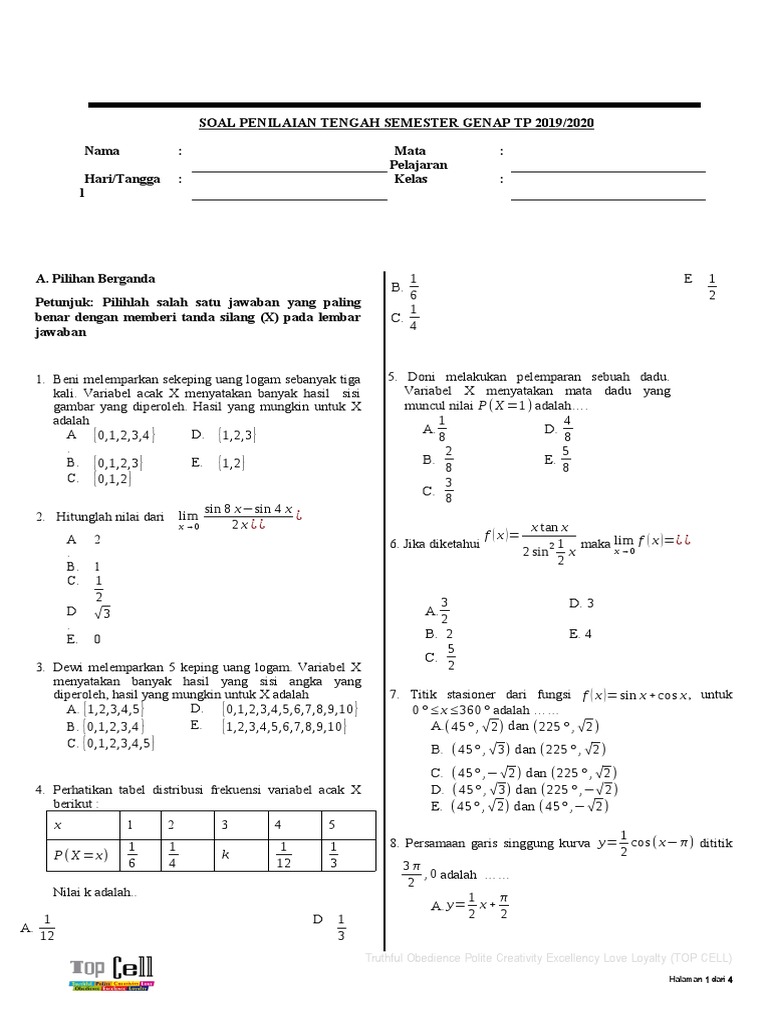 Template Soal Pts Tp 2019 2020 Docx