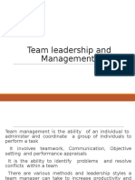 Team leadership and Management