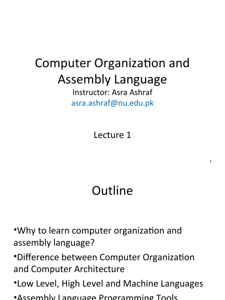 Lecture 1 | PDF | Assembly Language | Computer Program