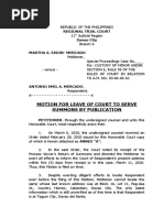 Motion For Leave of Court To Serve Summons by Publication