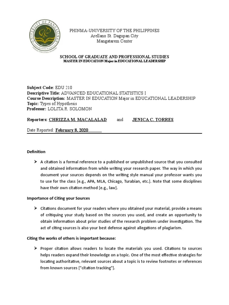 Methods Of Research Ways Of Citing References Citation Plagiarism