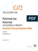 Mohammed Ayaz - POSH Certificate
