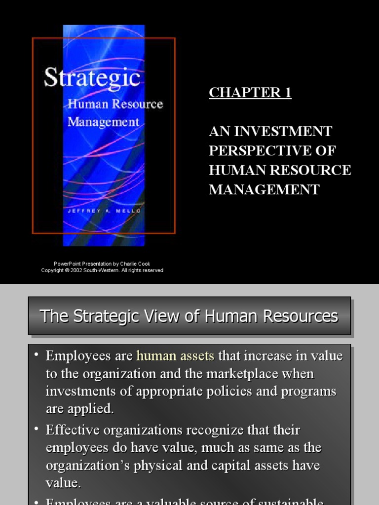Chapter 1 SHRM Investment Perspective of HRM PDF Human Resources