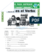 Ficha Que Es Un Verbo Tercero de Primaria PDF