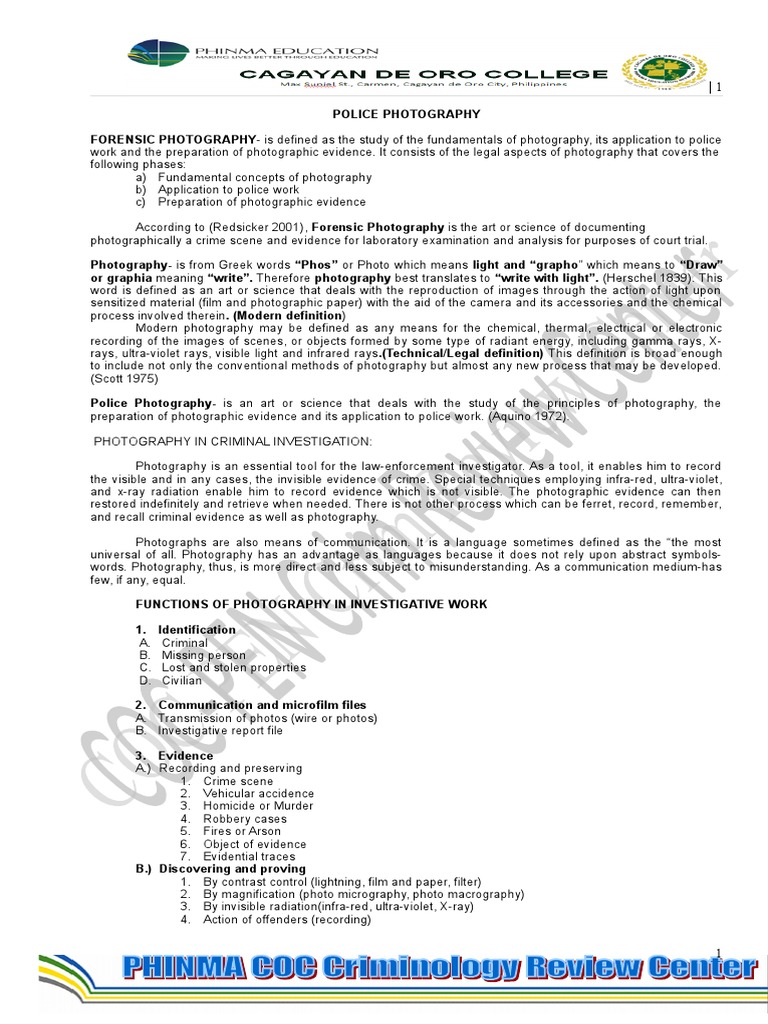 Police Photography | PDF | Camera | Film Speed