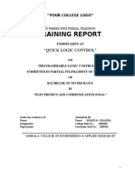6 Weeks Training Report For PLC