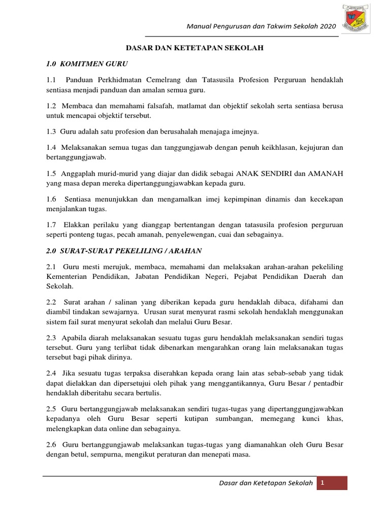 01 Dasar Dan Ketetapan Pentadbiran Pdf