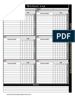 Workout Logs Sets Reps Detailed Blank PDF