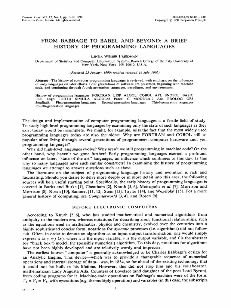Friedman 1992 | PDF | Computer Programming | Programming Language