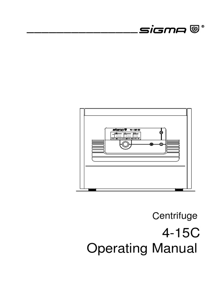 Sigma 415 Centrifuge User Manual PDF Download Free PDF