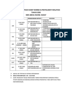 Jadual Perjumpaan Kadet Bomba 2020