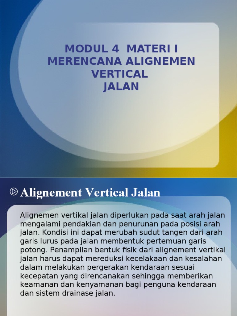 Perencanaan Alignemen Vertikal Jalan | PDF | Teknologi & Rekayasa