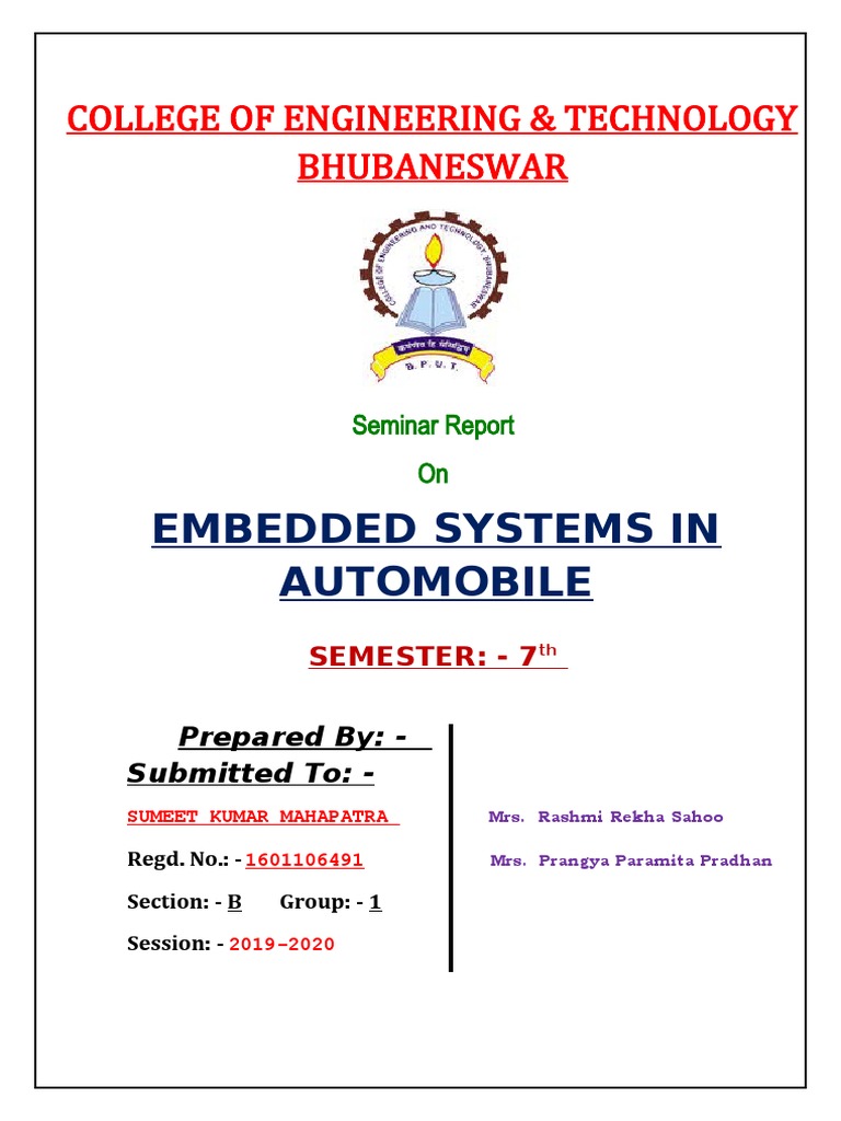 Embedded Systems in Automobiles | PDF | Airbag | Anti Lock Braking System