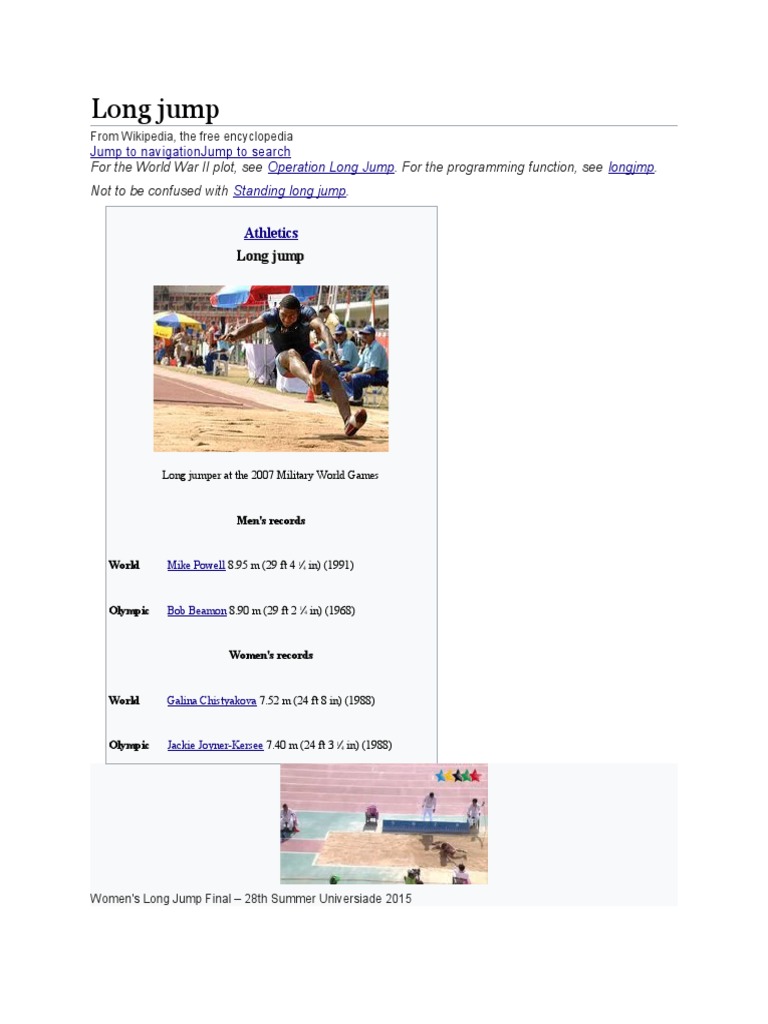 Long Jump PDF Track And Field Games Of Physical Skill