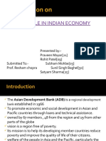 Adb Role in Indian Economy: Presentation On