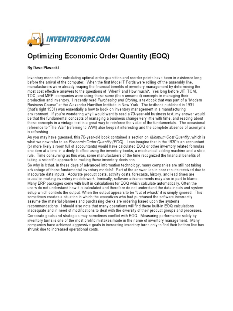 Optimizing Economic Order Quantity | PDF | Inventory | Numerical Analysis
