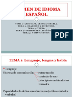 Examen de Idioma Español