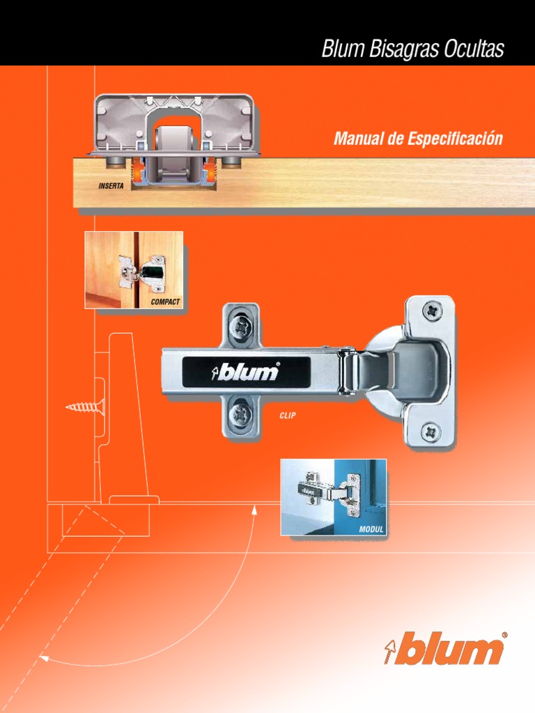 BLUM - Bisagras Ocultas | PDF | Tornillo | Ingeniería mecánica, image size:768x1024