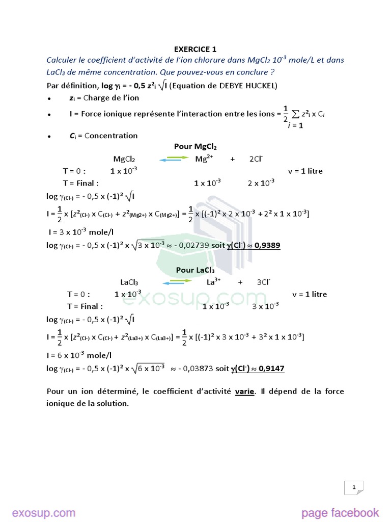 Coefficient d'activité et conductivité en électrochimie PDF Nitrate — free download