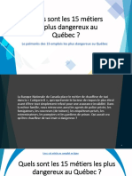 Les statistiques des 15 métiers les plus dangereux dans la province de Québec