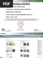Ceramics I Lecture 0 Intro HS12 Lecture Note