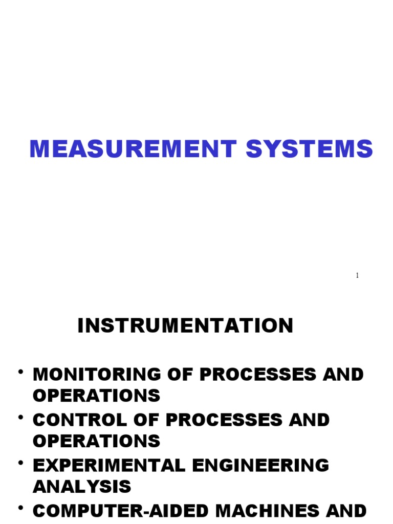 Overview of Measurement Systems | PDF | System | Sensor