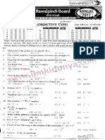 Past Papers 2017 Rawalpindi Board 9th Class Math English Medium Group 1 Objective