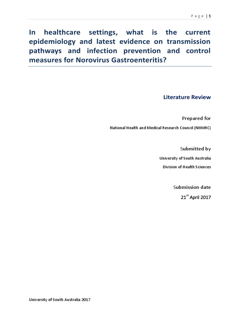 Norovirus Gastroenteritis in Healthcare Settings | PDF | Infection ...