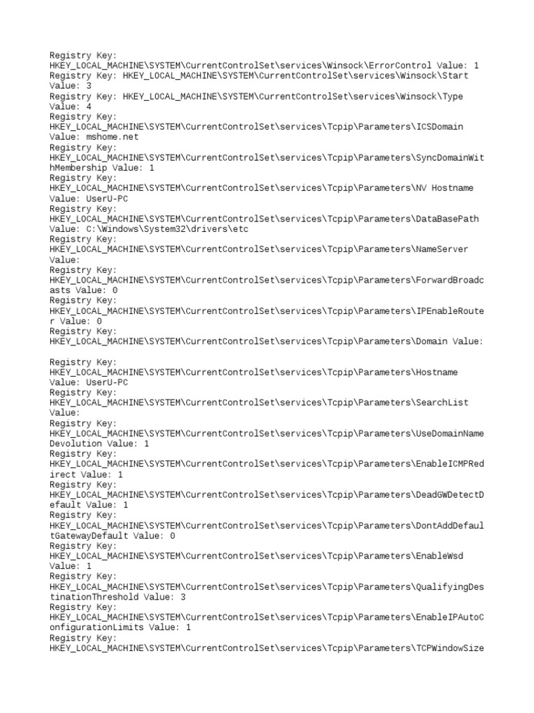 Connectivity Registry Keys | PDF | Windows Registry | Data ...