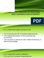 Use of Ict Policies in Teaching and Learning Environment