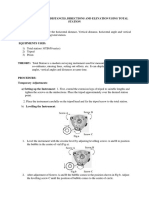 Determination of Horizontal and Vertical Distance, Horizontal Angle and Vertical Angle Using Total Station PDF