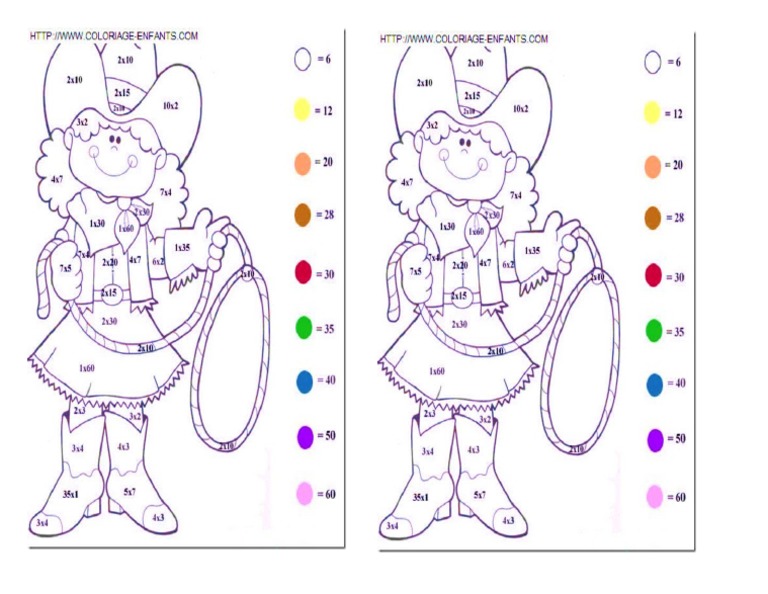 Colorea Multiplicaciones | PDF