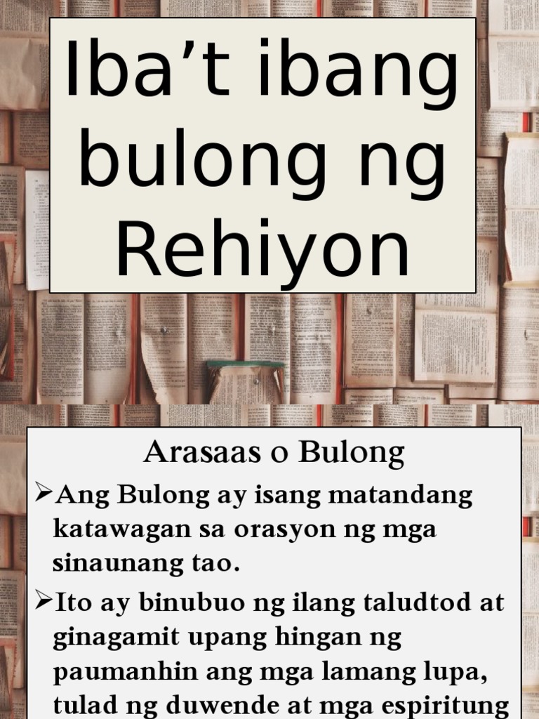 Mga Iba't Ibang Bulonf | PDF