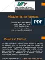 Aleaciones no ferrosas: propiedades y aplicaciones de metales como cobre, aluminio, zinc y más